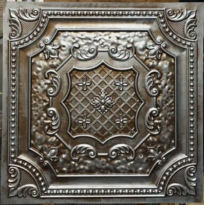 Vinyl ceiling panels bar art decor wall panel PL04 Antique tin copper 10pcs/lot - Picture 1 of 15