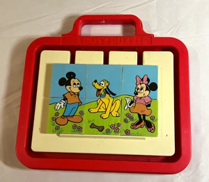 Vintage beschäftigt Puzzle Schiebe-Disney Mickey Mouse & Friends-1979 Kinderführung - Bild 1 von 2
