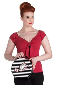 Bolso Retro Hell Bunny Anchor and Heart Rojo Negro - Imagen 1 de 1