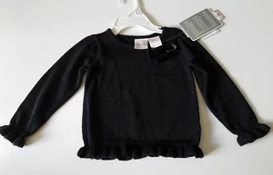 Infant Girls Koala Kids Brand Black Sparkle Sweater Top Holiday Dress Up 12 M - Picture 1 of 4