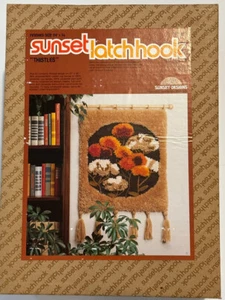 Vtg MOD Sunset Latch Hook Rug Wall Hanging Kit 8660 Thistles ~ Unused / Open Box - Picture 1 of 2