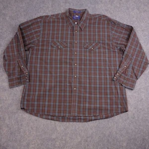 Pendleton Hemd mit Knopfleiste 2XL XXL Rancher Western Pearl Snap braun kariert - Bild 1 von 9