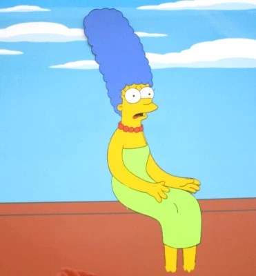 1990's SIMPSONS MARGE FOX ORIGINAL PRODUCTION CEL Bart Homer necklace Mother Mom - Image 1 of 3