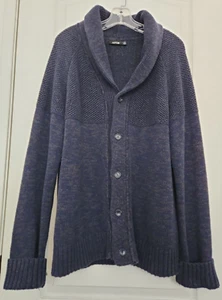 Herren Apt. Grobstrickpullover 9 blau gewebte Schalkragen XL - Bild 1 von 20
