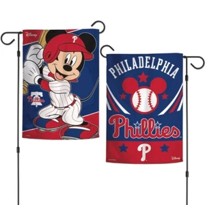 PHILADELPHIA PHILLIES MICKEY MOUSE DISNEY 12"X18" 2-SIDED GARDEN FLAG WINCRAFT - Picture 1 of 1