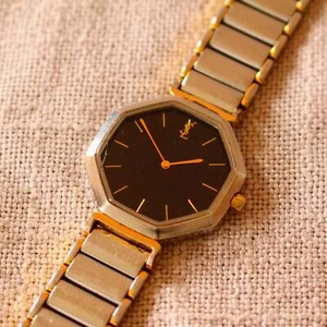 YSL Yves Saint Laurent Womens Watch - 90s Two Tone Octagonal - Worn - Picture 1 of 4