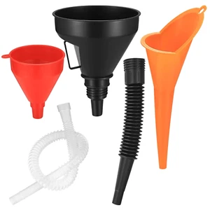 ✨ 3 Pcs Automotive Funnels Set, Wide Mouth Fuel Funnels, Plastic Long Neck Oil F - Picture 1 of 7