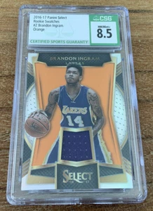 2016-17 Brandon Ingram Select Prizm Orange /60 Rookie Swatch Patch RC CSG 8.5 T7 - Picture 1 of 2