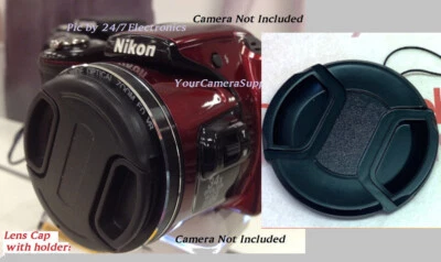 JJC SNAP-ON FRONT LENS CAP DIRECTLY to NIKON COOLPIX L830 L 830 CAMERA+HOLDER