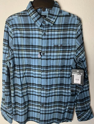 Nueva Camisa O’Neill Niño Talla Mediana M Franela a Cuadros Abotonada Azul Mezcla de Algodón Foto 1 de 4