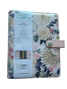 Agenda 52 Personal Floral Design Planner 6 Ring Large Binder - Picture 1 of 5