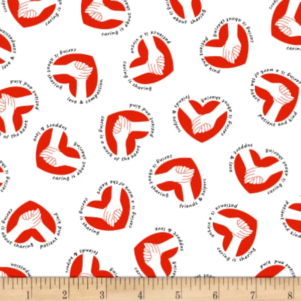 29 INCHES Windham CALLING All NURSES White Print 100% Cotton Quilt Fabric PIECE - Image 1 of 1