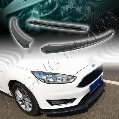 KIT DE CARROCERÍA DELANTERA ESTILO CARBONO 3 PIEZAS PARACHOQUES ALERÓN LABIO AJUSTE 12-18 FORD FOCUS SE SEL Foto 1 de 4