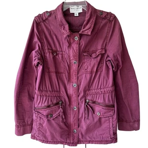 Marrakech by Anthropologie Utility Jacket Field Jacket Anorak Burgundy Medium - Picture 1 of 13