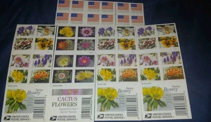 100 First Class Forever Stamps Snowy Beauty, Cactus Flowers,Flags Collection - Picture 1 of 2