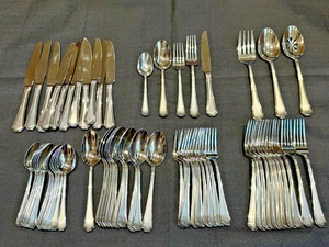Set for 12 Mikasa Tatum Frost Flatware Stainless Steel 71 Pieces (-1 Salad Fork) - Picture 1 of 9