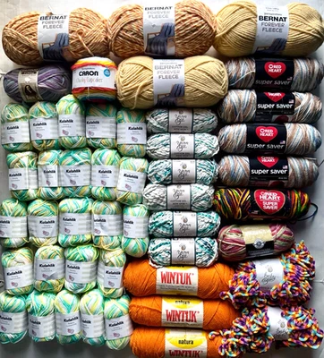 LOTE 47 piezas Hilo Hilo Corazón Rojo, Bernat, Hilo Abeja, Kulahlik Acrílico/Ombre MEZCLADO Foto 1 de 4