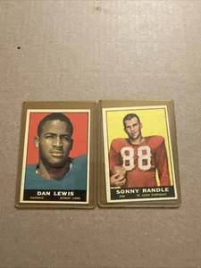 1961 Topps 2 Card Vintage Lot Dan Lewis & Sonny Randle W-1 - Bild 1 von 4