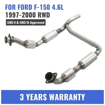 For Ford F150 F-150 4.6L 1997-2000 RWD Y Pipe LH & RH Catalytic Converter Set - Image 1 of 4