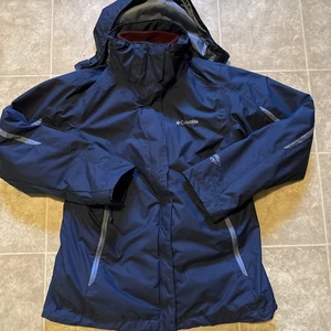 Women’s Sz S Blue Columbia Sierra Interchange Jacket Omni Heat Removable Fleece - Picture 1 of 13
