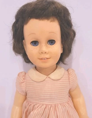 Vintage Chatty Cathy Doll Rare Brunette Hair Blue Eyes Talks Original Dress 1960 - Image 1 of 4