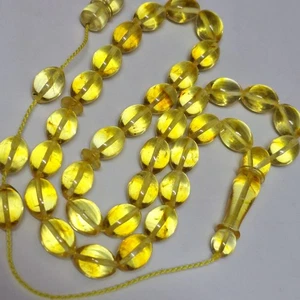 ☀️Natural Baltic Amber Islamic Prayer 33Olive Beads Misbaha Tasbih Rosary 21g📿 - Picture 1 of 24