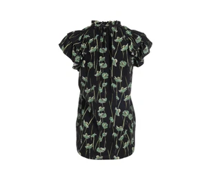 Charlotte Brody Butterfly Spanish Poppy Blouse Shirt Womens Small Black Green - Picture 1 of 9