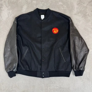 Vintage 90s Disney Online Crew Letterman Varsity Jacket Mens XL Black Preowned - Picture 1 of 6