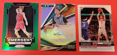 Matas Buzelis Autograph ROOKIE CARD + INSTANT RC #d1/122 + GREEN PRIZM RC BULLS - Image 1 of 4