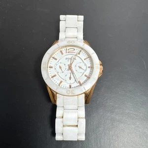 Fossil White Ceramic Multi-Function Women's Watch CE1006 - Picture 1 of 4