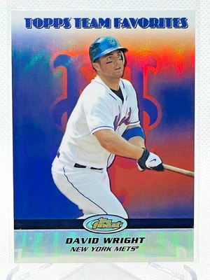 2008 Topps Finest DAVID WRIGHT Refractor Team Favorites Card TF-DW Mets Baseball - Image 1 of 2