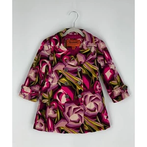 Missoni For Target Girls Floral Velveteen Trench Pea Coat Size Large 2T-3T - Picture 1 of 7