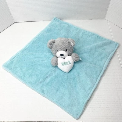 Build a Bear Workshop Teddy Bear Rattle Plush Lovey Security Blanket Blue Gray - Image 1 of 4