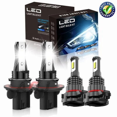 For Chevrolet Spark EV 2016 White 4pcs 6000k LED Headlights &Fog Light Bulbs Kit Foto 1 de 4
