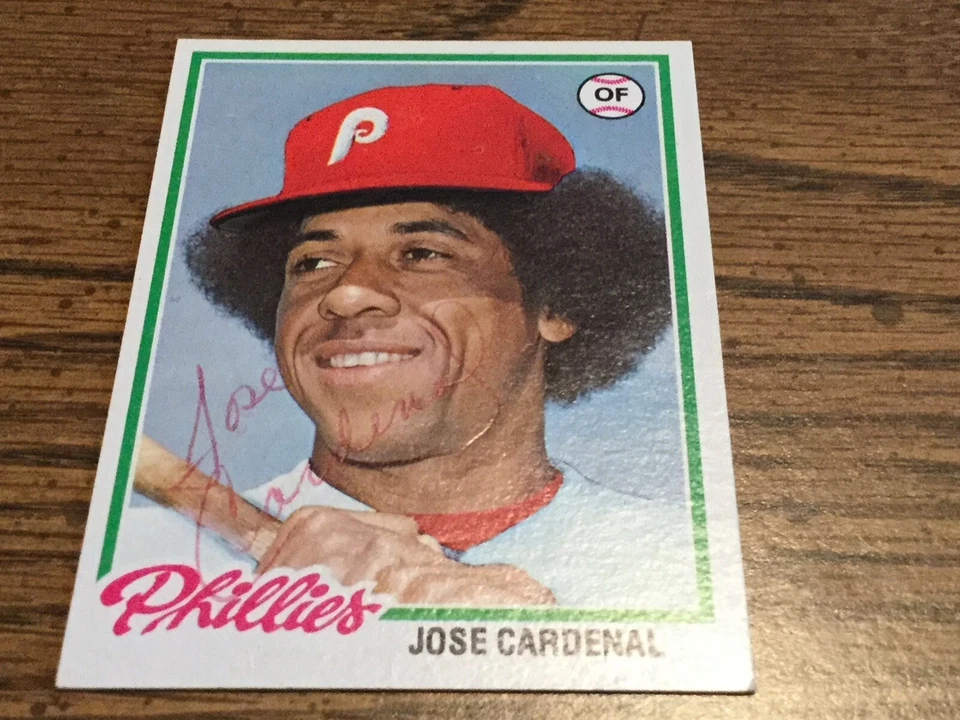 Tarjeta autografiada 1978 Topps de José Cardenal Angels Cubs Phillies  Foto 1 de 1