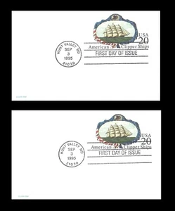 Estados Unidos. Dos postales IED. American Clipper Ships, 1995. (BI#BX81) - Imagen 1 de 1