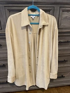 Large LuLaRoe Abigail Shacket With Pockets Corduroy Stretchy - Picture 1 of 5
