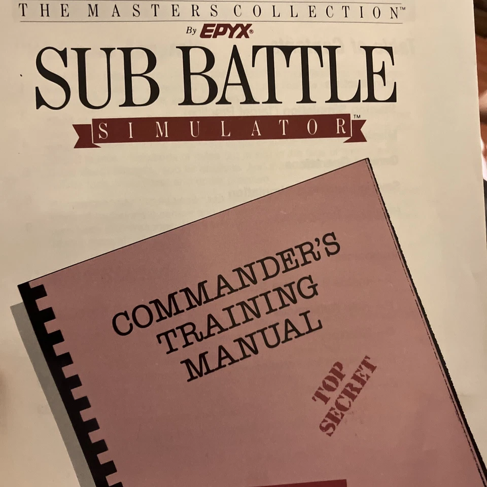 Sub Battle Simulator Commodore 64 Epyx Vintage 1987  Instructions Manual - Image 1 of 3