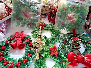 Vintage to New Christmas Wreaths, Tree Topper, Wind Chime Decorations - Picture 1 of 54