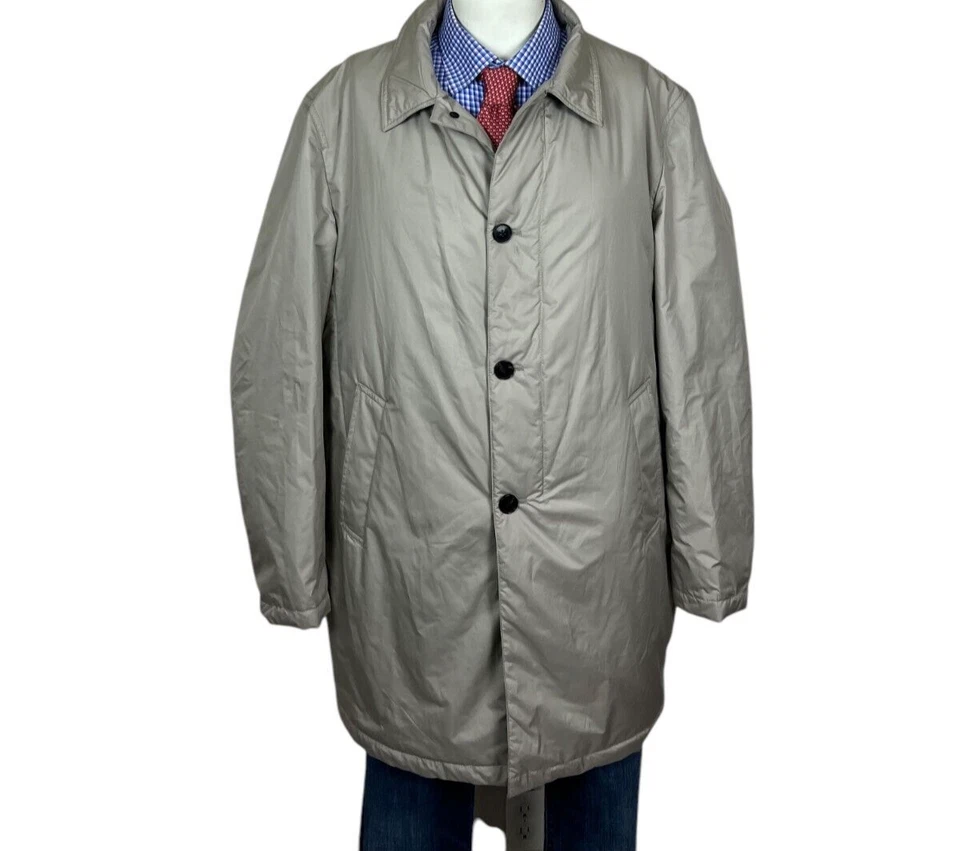 Abrigo Jos A Bank TRAVELTECH gris abotonado peso ligero para hombre XL 46L. Foto 1 de 4