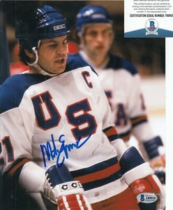 MIKE ERUZIONE signed (MIRACLE 1980 TEAM USA) HOCKEY 8X10 BECKETT BAS T89915 - Picture 1 of 1