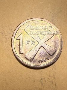 Katanga One Frank Copper Coin - One Year Issue from this country - Dated 1961 - Picture 1 of 2