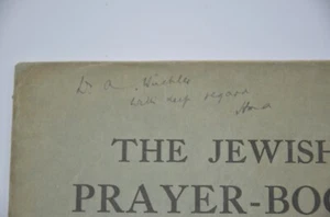 1922 LONDON Judaica antique dedication THE JEWISH PRAYER BOOK Signed copy הקדשה - Picture 1 of 11