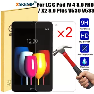2Pcs LG G Pad IV 4 8.0 G Pad 7.0 8.0 TEMPERED GLASS Screen Protector Protective - Picture 1 of 18