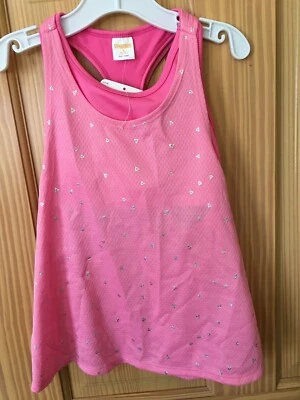 NWT Gymboree Active Tank Top with Sport Bra Shirt Top Girls Pink many sizes - Image 1 of 3