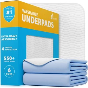 Washable Underpads - Large Bed Pads for use as Incontinence Bed Pads Reusable... - Picture 1 of 5