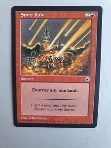 Stone Rain , MTG Portal (1997) Common Red Sorcery NM - Picture 1 of 2