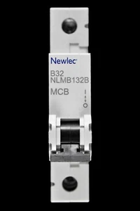 NEWLEC 32 AMP CURVE B 6kA MCB CIRCUIT BREAKER NLMB132B - Picture 1 of 6