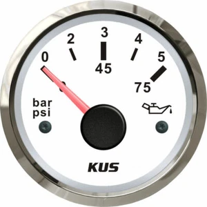 Universal KUS Boat Oil Pressure Gauge Marine Engine Oil Press Meter 5Bar - Picture 1 of 4