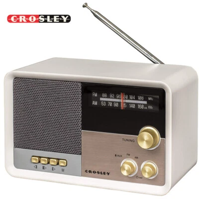 Crosley CR3036D-WS Tribute AM/FM Radio with Built-In Bluetooth - White Sand - Image 1 of 3